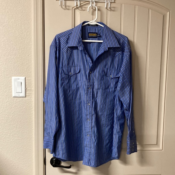 Panhandle Slim Men’s Striped Western Cowboy Shirt Pearl Snaps Ling Sleeves Sz XL - Picture 1 of 7